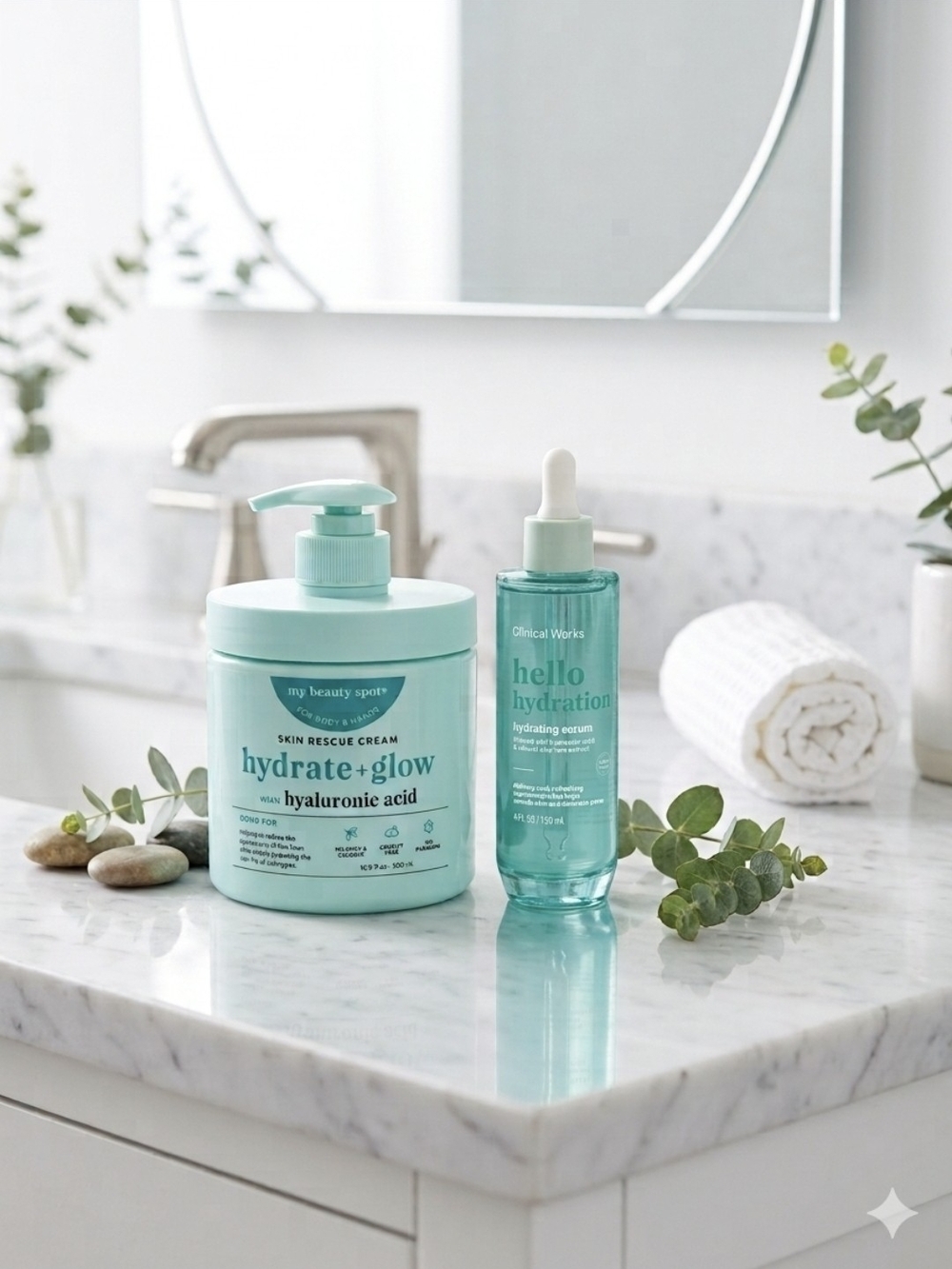 Skin Rescue Cream & Hydrating Serum Bundle - Brand New - Aqua